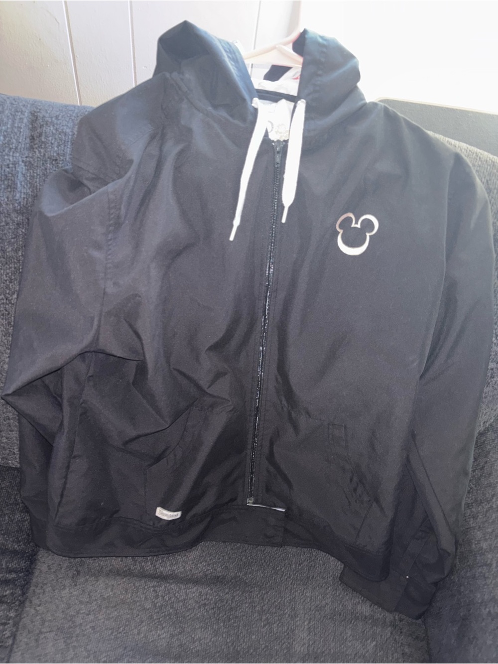Disney Hooded Jacket Women Large Mickey Mouse Hood Zipper Close